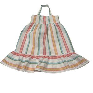 Janie and Jack Striped Linen Halter Dress, 3T
